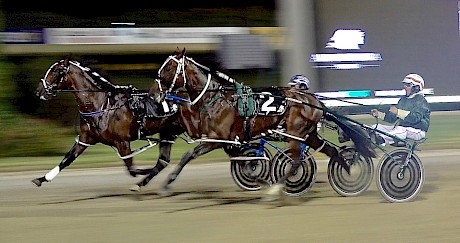 I Got Chills and Zachary Butcher say no to Maurice McKendry and Sugar Ray Lincoln as they come looking for the lead a lap from home.