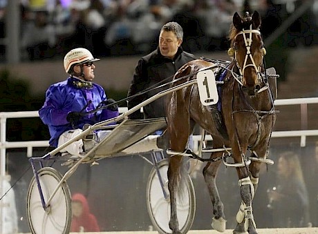 Trainer Jeremy Young with Northern Oaks winner Best Western.