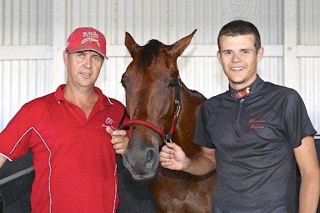 Al Barnes with son Brendan who drove Bondi Shake to win tonight.