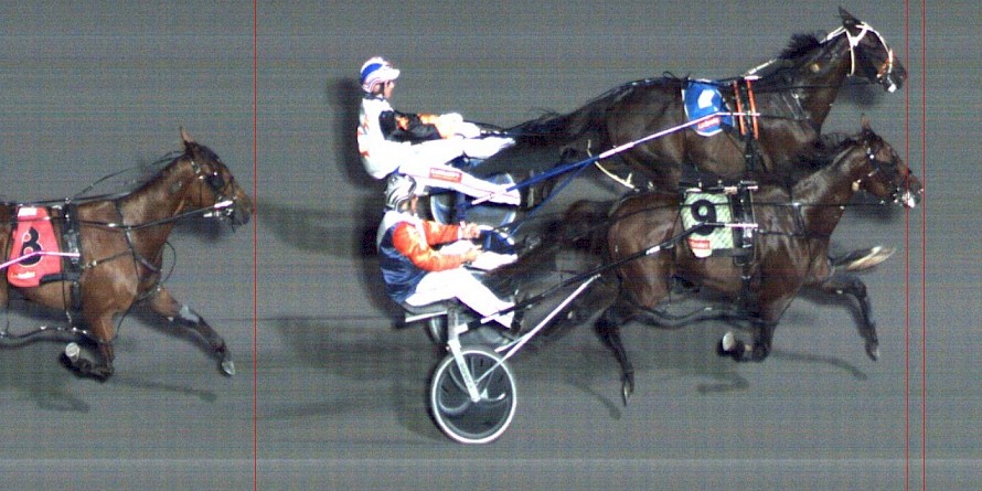 Pacifico Dream nabs a game Argyle right on the line at Albion Park last Saturday. Always Smokin is making good ground for third.