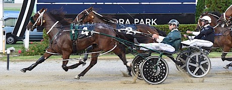 Lincoln Lou … pictured beating Sadhaka at Auckland in March. PHOTO: Megan Liefting/Race Images.