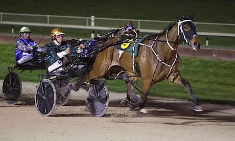 The Big Lebowski (John Morrison) is too powerful for the trailing Wish Me Luck on Friday night. PHOTO: Ajay Berry/Race Images.