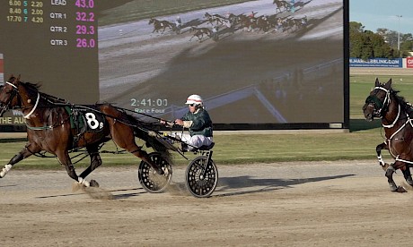 Lincoln Lou, right, is pacing roughly as Colonel Lincoln sweeps past him last Friday night.